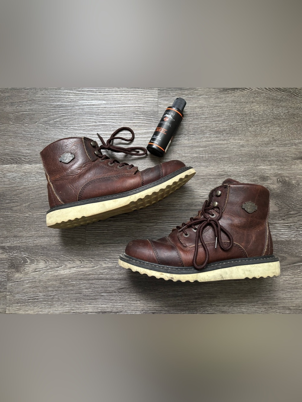 Harley-Davidson Dark Brown Leather Men’s Lace-Up Boots